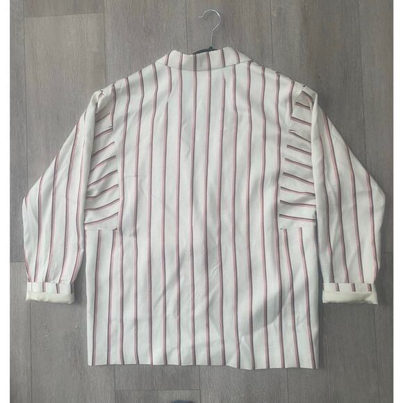 NWOT Mango Suit Cream Striped Boyfriend Blazer Size Small - Picture 6 of 7